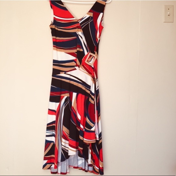 Joseph Ribkoff Colour Block Peplum Dress - Picture 2 of 8